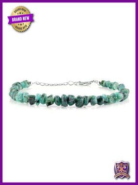 Natural Emerald Bracelet for Women, Handmade Dainty Bangle, May Birthstone
